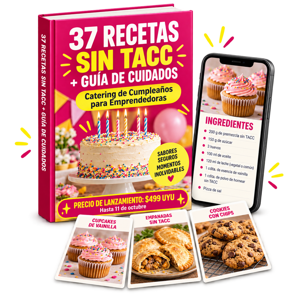37 Recetas Sin TACC + Guía de Cuidados — Catering de Cumpleaños para Emprendedoras